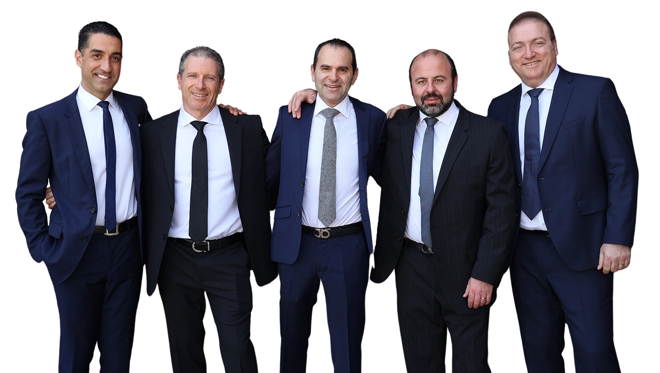 Hinden & Breslavsky team standing in a row 